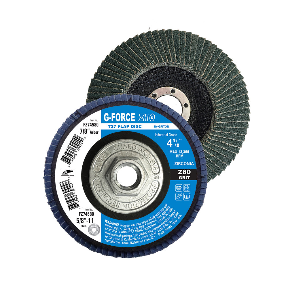 FZ746XX 4-1/2″ x 5/8″-11, T-27 w/Hub, Zirconia FD, (10/pack)
