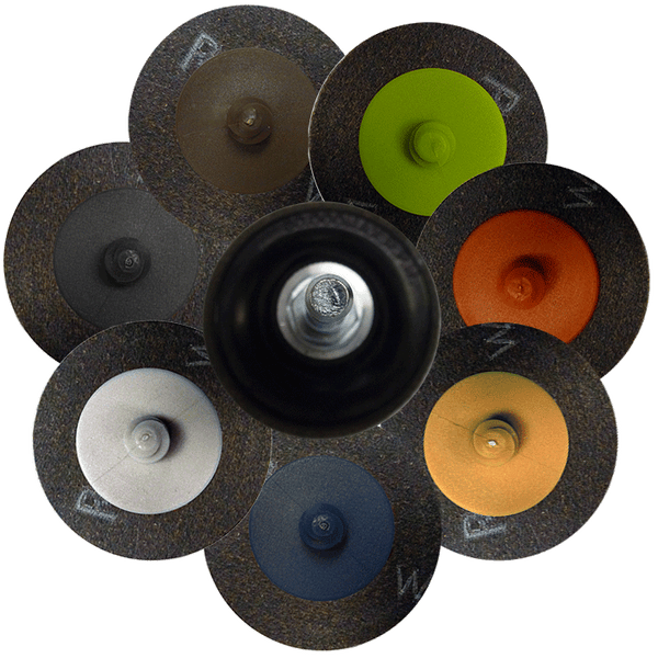Quick Change Sanding Discs, Type 3 Roll-on Hub (50/bag for 2", 25/bag for 3")