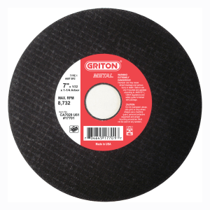 CA7029 7″ x 1/32″ x 1-1/4″ T1, for Metal Cutting (10/pack)