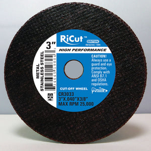 CR3033 3″x.040″x3/8″ Metal/Stainless Steel Cutting Wheels (10/pack)