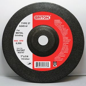 DA7087 7″x1/4″x7/8″ for METAL Grinding (10/pack)