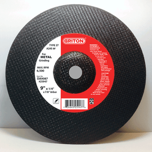 DA9085 9″x1/4″x5/8-11 w/Hub for METAL Grinding (10/pack)