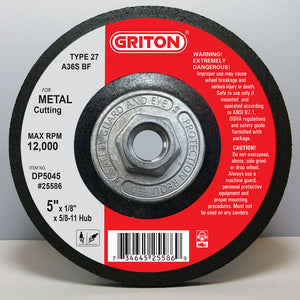 DP5045 5″x 1/8″x 5/8-11 T-27 METAL Cutting (10/pack)
