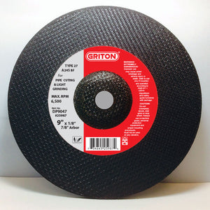 DP9047 9″x 1/8″x 7/8″ T-27 METAL Cutting & Light Grinding (10/pack)
