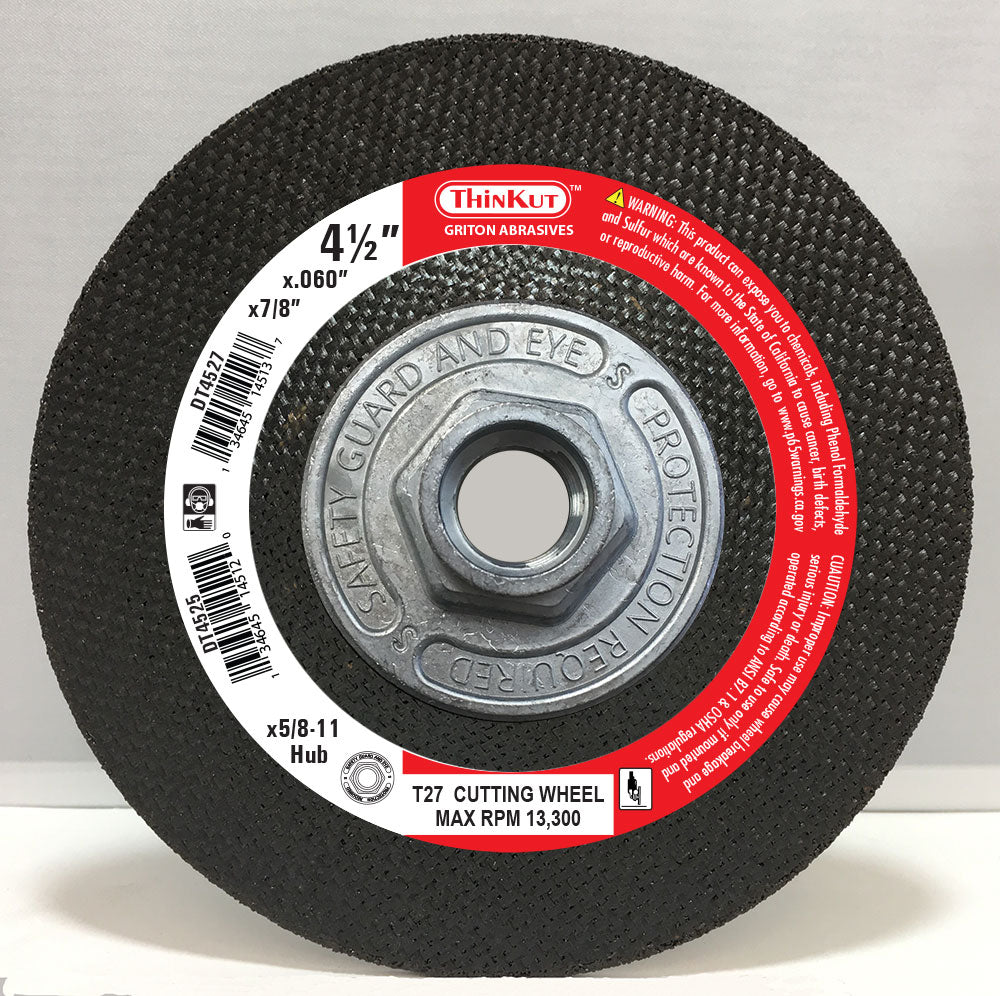 DT4525 4-1/2″x 0.060″x 5/8-11 T-27 METAL Cutting (10/pack)
