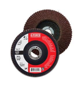 FA745XX 4.5″ x 7/8″ Type 27 Aluminum Oxide Flap Discs, Grit 40, 60, 80, 120 (10/pack)