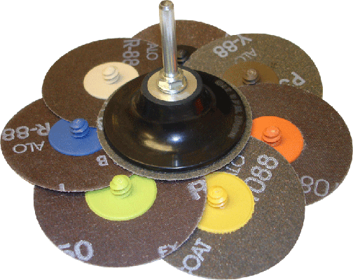 Quick Change Sanding Discs, Type 3 Roll-on Hub (50/bag for 2", 25/bag for 3")